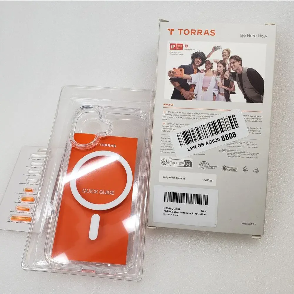 TORRAS Magnetic Clear Case for iPhone 16 6.1 Inch - Clear MagSafe Cover